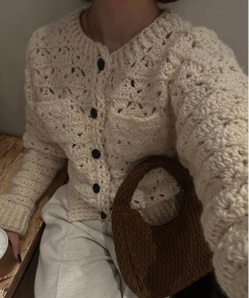 lawgy（ラウジー） カーディガン loose chunky handmade knit cardigan