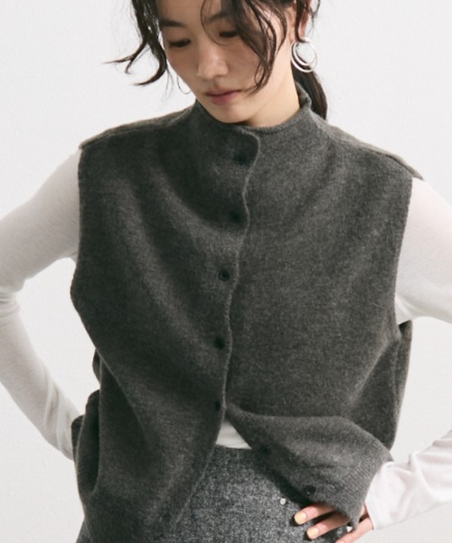 ベスト ジレ ハイネック釦ベスト レディース : ZOZOTOWN Yahoo!店
