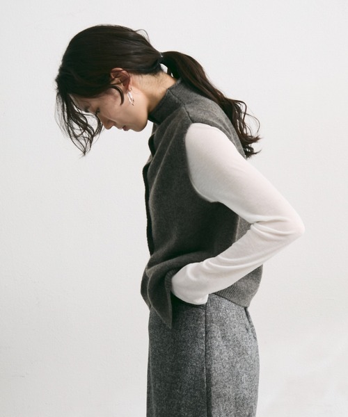 ベスト ジレ ハイネック釦ベスト レディース : ZOZOTOWN Yahoo!店