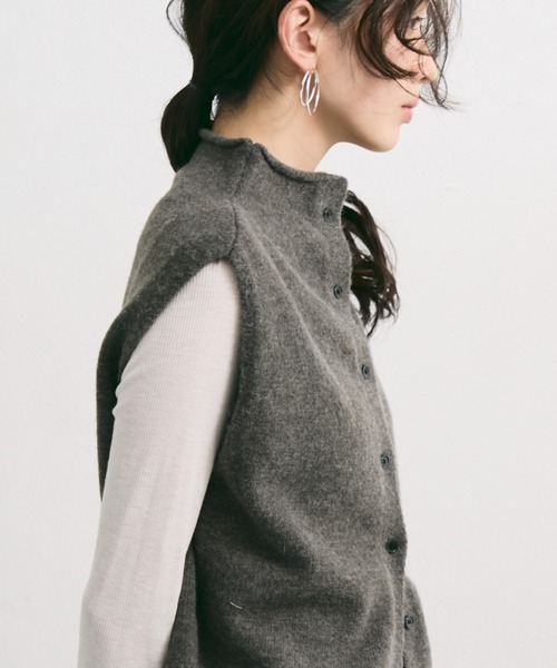 ベスト ジレ ハイネック釦ベスト レディース : ZOZOTOWN Yahoo!店