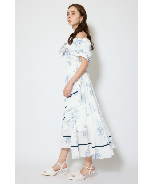 フロントビッグリボンフレアワンピース 春服 夏服 rienda（リエンダ） ワンピース フロントビッグリボンフレアワンピース