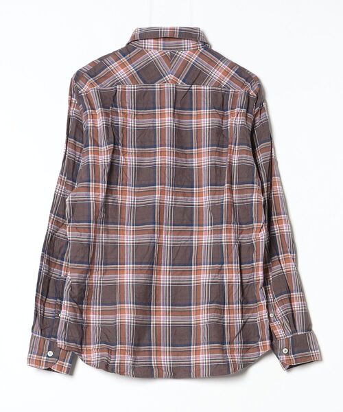 「ANGLAIS」 チェック柄長袖シャツ LL ブラウン メンズ_画像2