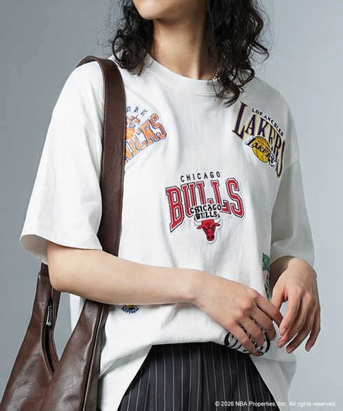 antiqua（アンティカ） antiqua tシャツ 半袖 NBA公式 ロゴ刺繍 T