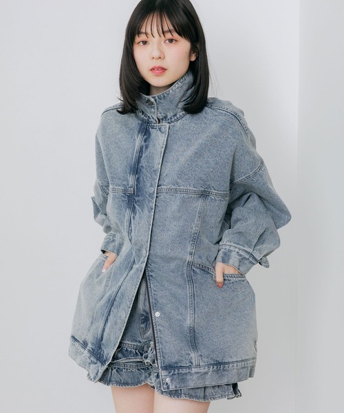   ジップジャケット Heather（ヘザー） デニムジャケット gジャン デニムZIPブルゾン