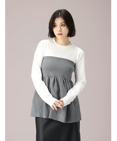 fifth（フィフス） tシャツ 異素材ドッキングビスチェ風トップス