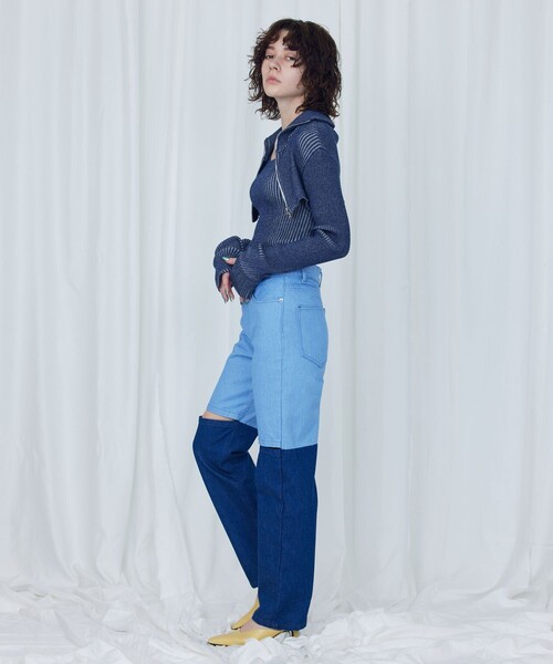 「Firsthand」 デニムパンツ 36 サックスブルー レディース_画像3