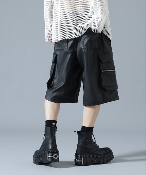 DankeSchon カーゴショーツ 黒 バギー ナイロン ストリート L.H.P（エルエイチピー） ハーフパンツ ワイドパンツ カーゴパンツ
