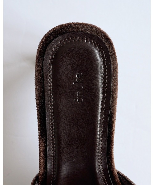anuke（アンヌーク） サンダル ミュール Squaretoe Velour Mule