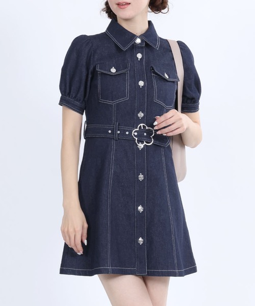 マリークワント 全国完全完売色 定価以下上品ネイビーデニムブルゾン 送料込み MARY QUANT（マリークヮント） ワンピース マリークワント デイジー