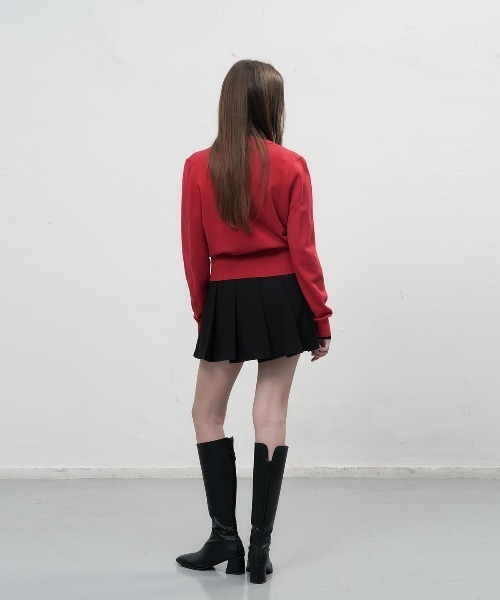 「GENERAL IDEA」 ニットカーディガン S レッド レディース_画像4