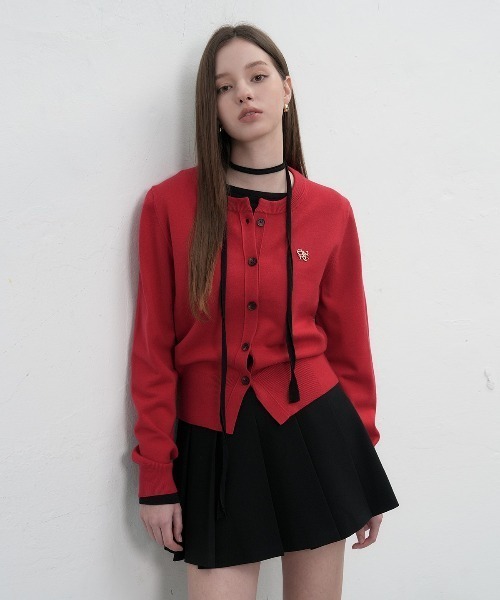 「GENERAL IDEA」 ニットカーディガン S レッド レディース_画像7