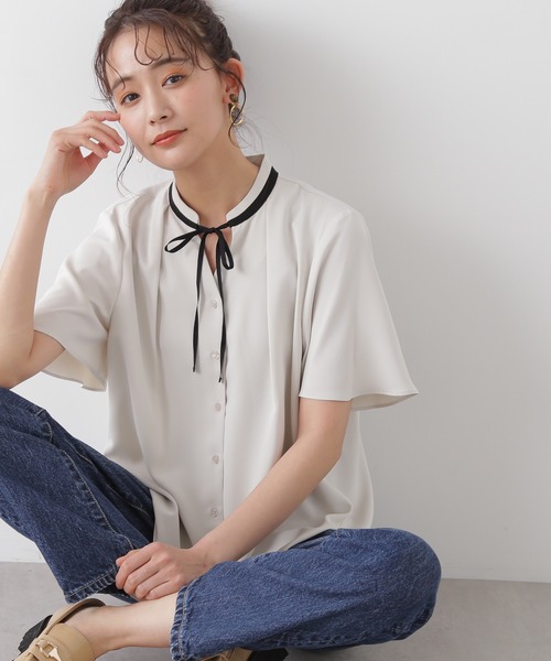 「N.(N. Natural Beauty Basic)」 半袖ブラウス MEDIUM ナチュラル レディース_画像5