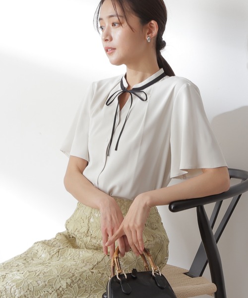 「N.(N. Natural Beauty Basic)」 半袖ブラウス MEDIUM ナチュラル レディース_画像9