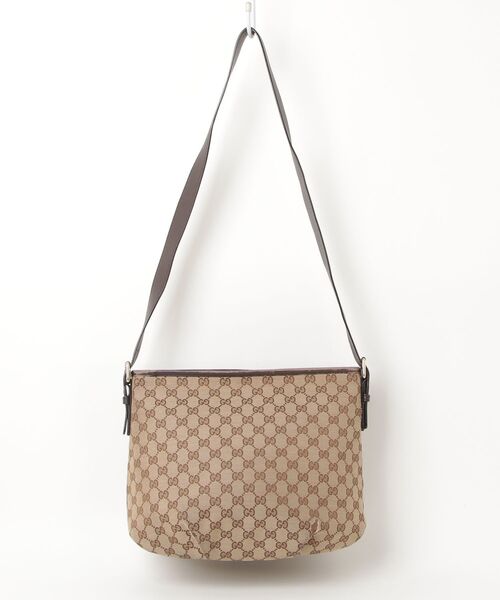 GUCCI グッチ キャンパスワンショルダーバッグ GUCCI（グッチ） GGキャンバス ショルダーバッグ - ブラウン