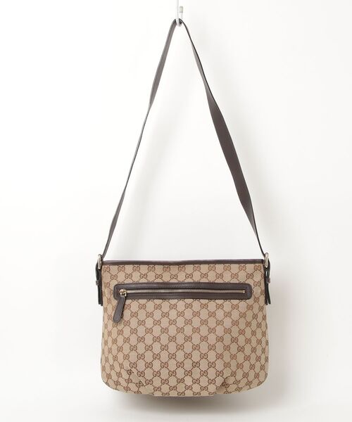 GUCCI グッチ 120893  スタッズ 斜め掛け GGキャンバス GGキャンバス ショルダーバッグ ブラウン ユニセックス GUCCI（グッチ） GGキャンバス ショルダーバッグ - ブラウン