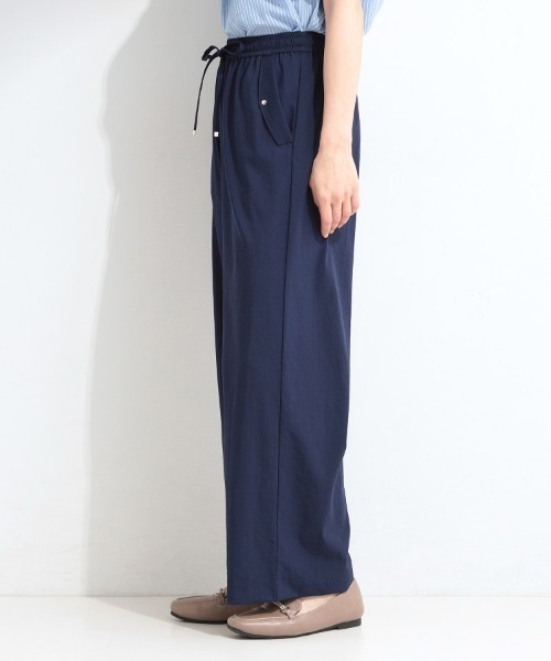 【再値下げ】AURALEE　25SSイージーパンツ ネイビー SHOO・LA・RUE（シューラルー） パンツ 「高レビュー/S-LL/洗濯機可