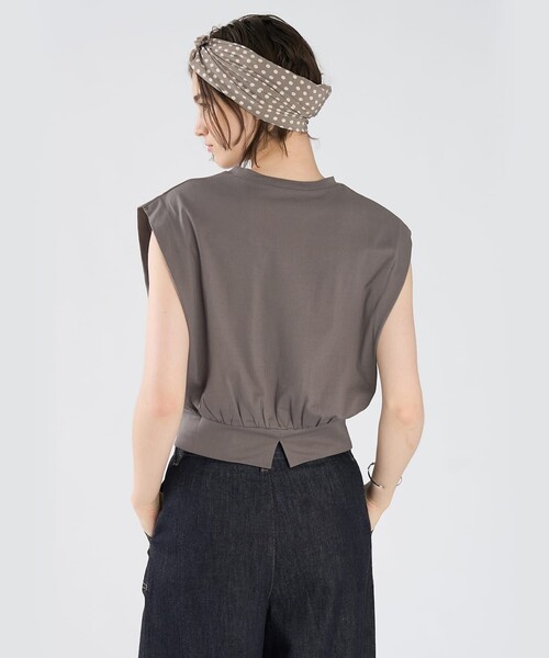 To b. by agnes tシャツ ロゴ コットン フレンチスリーブ トップス 