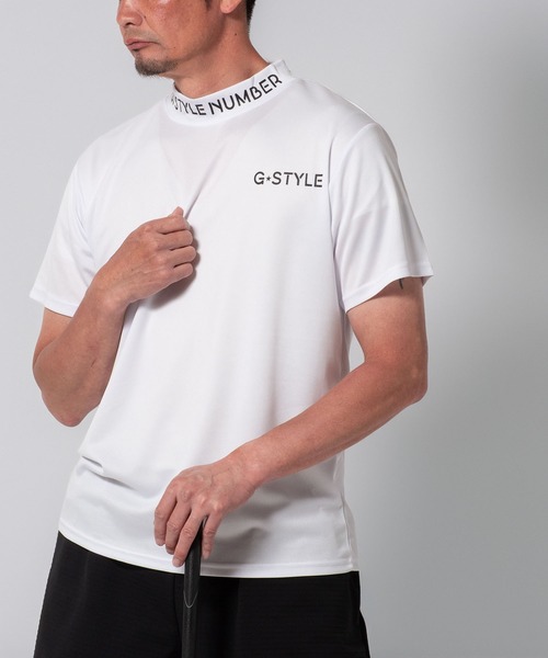 BAYBLO tシャツ (SA) ドライ モックネック ロゴプリント 半袖Tシャツ