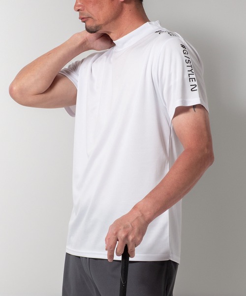 BAYBLO tシャツ (SA) ドライ モックネック ロゴプリント 半袖Tシャツ