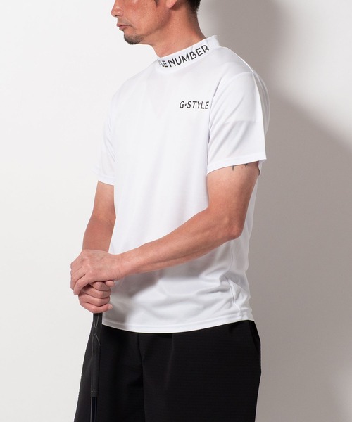 BAYBLO tシャツ (SA) ドライ モックネック ロゴプリント 半袖Tシャツ