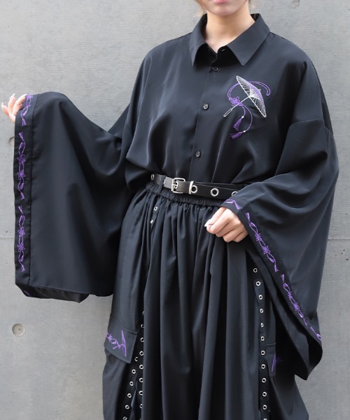 REZEN（リゼン） シャツ 和傘刺繍和袖シャツ メンズ : ZOZOTOWN Yahoo