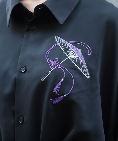REZEN（リゼン） シャツ 和傘刺繍和袖シャツ メンズ : ZOZOTOWN Yahoo