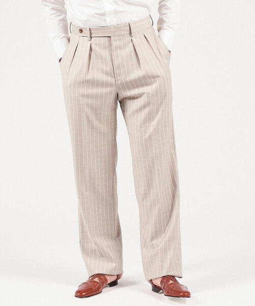 パンツ スラックス ウール 2プリーツワイドトラウザーズ Amadeus365 ウール 2プリーツワイドトラウザーズ