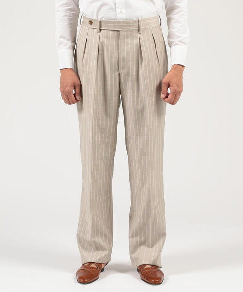 パンツ スラックス ウール 2プリーツワイドトラウザーズ Amadeus365 ウール 2プリーツワイドトラウザーズ