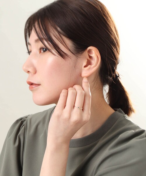 COCOSHNIK 指輪 リング K10オーバルシェイプ レディース