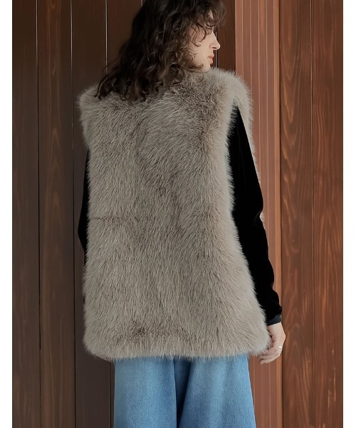 超美品❗️Gready Briliant　QTUME　フェイクファー　ジレ 超美品❗️Gready Briliant QTUME フェイクファー ジレ