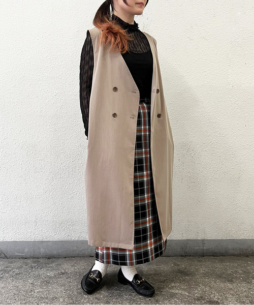LBC（エルビーシー） ベスト ジレ ダブルボタンロングジレ レディース