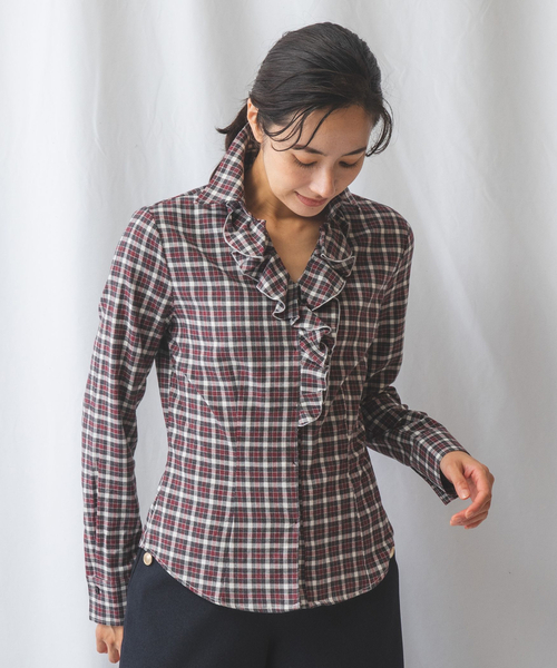 NARACAMICIE（ナラカミーチェ） ブラウス シャツ ネルチェック衿付き