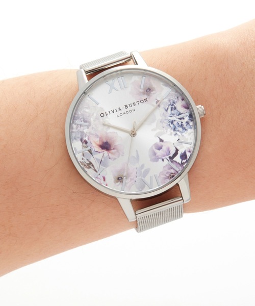 OLIVIA BURTON フラワープリント時計　ボタニカルob16cs20美品 オリビア・バートン新作 - ストラップ2本セットの贅沢着回し