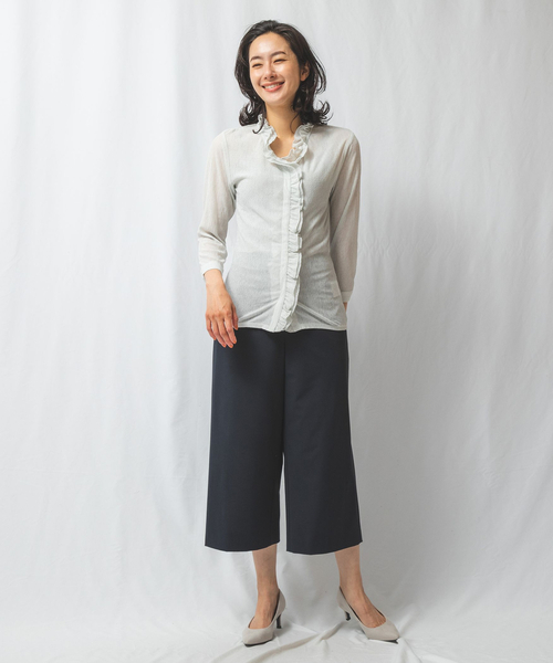 NARACAMICIE（ナラカミーチェ） tシャツ シャーリングカットソーフリル 