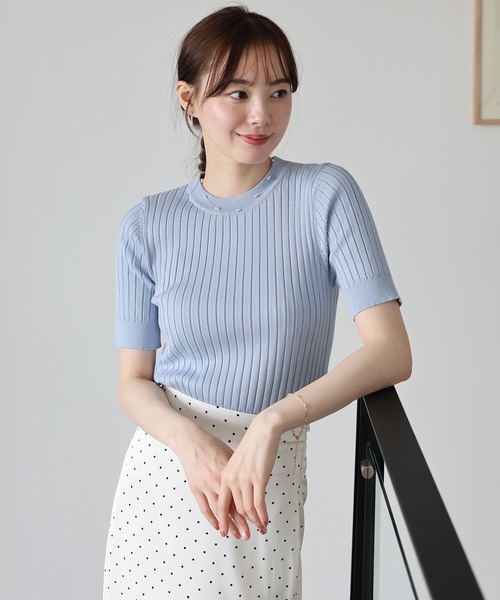 irene21SS大人気トップス　ブルー BLUEEAST（ブルーイースト） ニット セーター 「新色追加」サマー