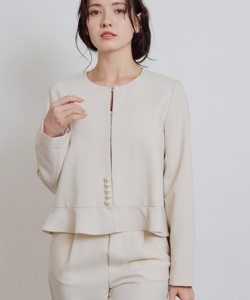 PICCIN PERLA ジャケット ノーカラージャケット 「セットアップ可能