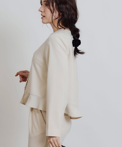 PICCIN PERLA ジャケット ノーカラージャケット 「セットアップ可能