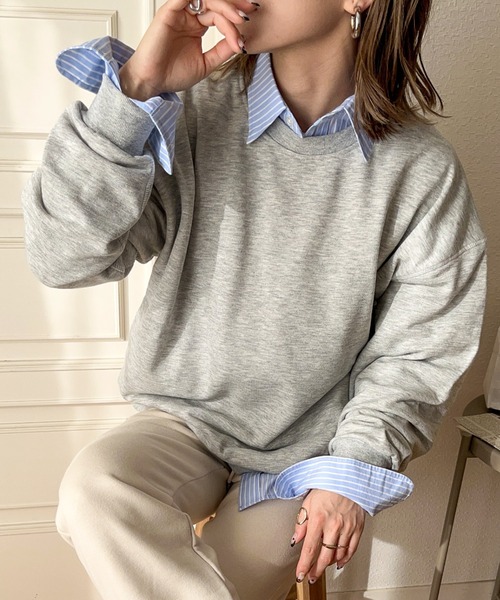 Ada. トレーナー スウェット 秋冬の定番 配色 ステッチデザイン