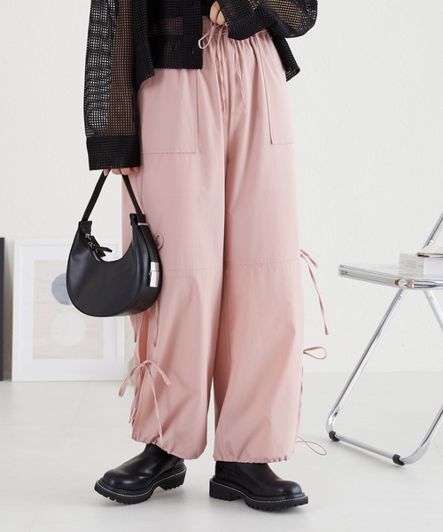 レディースラテンパンツ　ウエストベロア　サイドベロアリボン レディースラテンパンツ ウエストベロア サイドベロアリボン