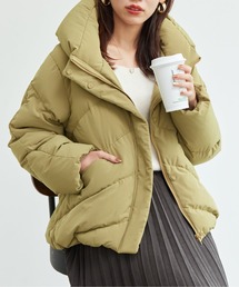 美品　近年　アンタイトル　ボリュームネックストレッチダウンコート　2 Chez toi ダウンコート ダウンジャケット ボリュームネック