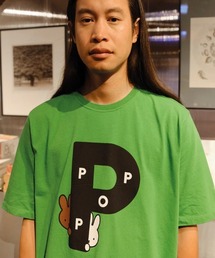 pop trading company シャツ Pop Trading Company Men's Letters Striped POP Shirt in White