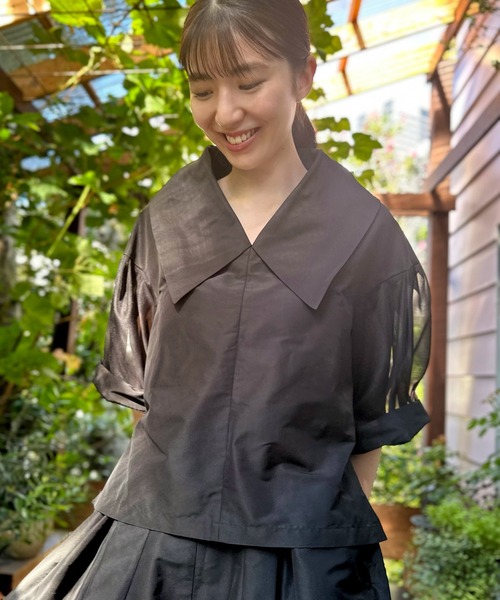 ブラウス シャツ シェイプメモリー×オーガンジーブラウス レディース