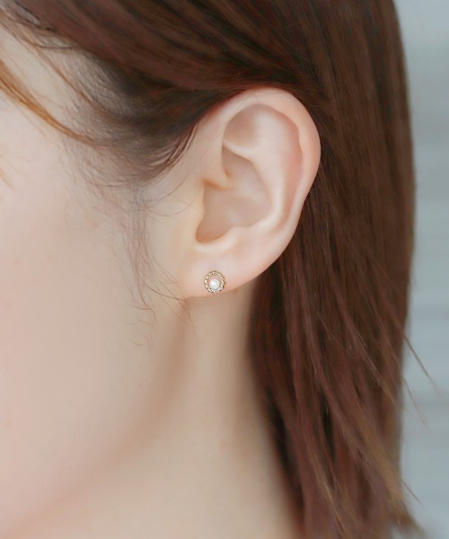 ANEMONE（アネモネ） ピアス パールサークルフレームピアス「K10