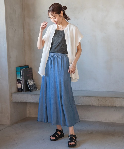  Jeans ストラクチャード ワークウェア スカート 送関込 SOMETHING サムシング スカート SKT983 フレアスカート ロング丈