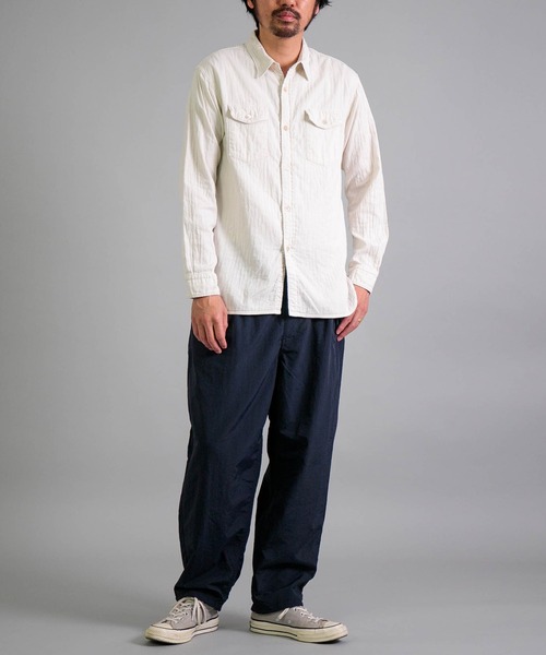 【美品】OMNIGOD ノーカラーシャツ サイズ２ OMNIGOD シャツ 「OMNIGOD mens / オムニゴッド」 2重ガーゼ