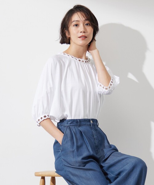 tシャツ コード刺繍 カットソー レディース