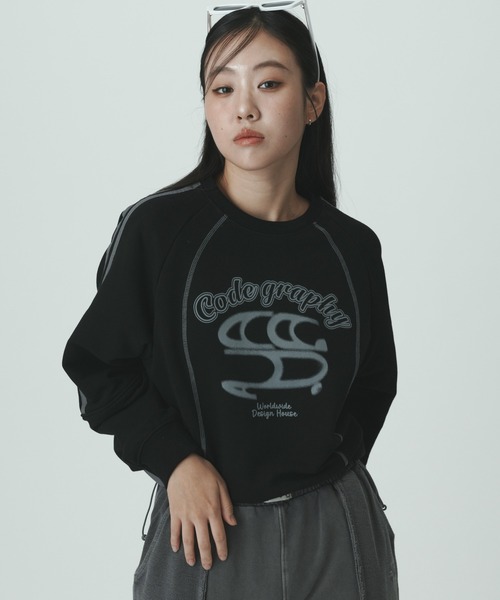 トレーナー スウェット (Woman) Color matching string sweatshirt レディース codegraphy トレーナー スウェット (Woman) Color matching