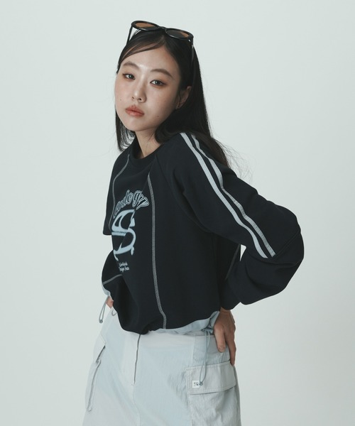 トレーナー スウェット (Woman) Color matching string sweatshirt レディース codegraphy トレーナー スウェット (Woman) Color matching
