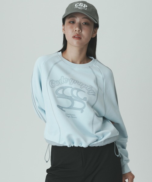 トレーナー スウェット (Woman) Color matching string sweatshirt レディース codegraphy トレーナー スウェット (Woman) Color matching