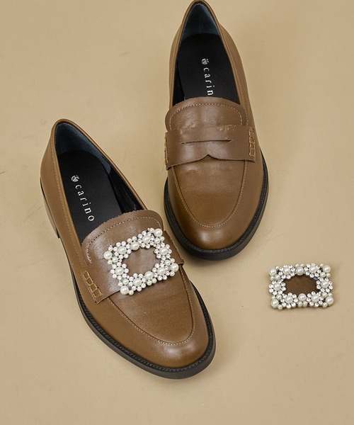 カリーノ（carino）/ビジューバックルローファー carino（カリーノ） ローファー ビジューバックルローファー